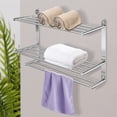 thumbnail image 3 of FETCOI 3 Tier Wall Mounted Towel Rack Rail Towel Holder Hanger Bathroom Storage Shelf, 3 of 9