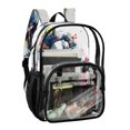 thumbnail image 2 of Clear PVC Backpack 12L Transparent Shoulder Bag with Mesh Pockets Racing Splash Pattern, 2 of 7