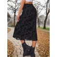 thumbnail image 3 of DARING DIVA Women's High Waist Bodycon Mesh Fishtail Midi Skirts XS Black, 3 of 6
