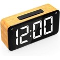 thumbnail image 1 of Shxx Digital Alarm Clock, 6 Led Screen Display, Wood Grain, 6 Brightness, Snooze, 12/24h, Easy Digital Clock European Regulations Xqsz1038, 1 of 4
