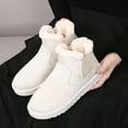 thumbnail image 6 of Gyexs Furry Boots for Women Ankle Snow Boots Fashion Comfortable Thickened Flat Western Booties Women's Winter Shoes, White, Size 8, 6 of 8