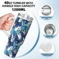 thumbnail image 3 of Uemuo Blue and White Butterflies Print 40oz Ice Bully With Handle And Straw Stainless Steel Vacuum Insulated Cup And 2 In 1 Straw Lid Insulated Travel Tumbler, 3 of 8