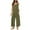 Army Green-patriotic overalls, variant on Wiyuqeen Waffle Jumpsuits for Women Sleeveless Crew Neck Wide Leg Rompers Solid Vintage Overalls Cropped Pants with Pocket Memorial Day Gifts