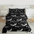 thumbnail image 2 of jejeloiu Boys Happy Halloween Bedding Comforter Set,Flying Animal Bats Twin Comforter Sets,Black White Gray Bedding Set For Teens,Ultra Soft Home Decor Reversible,2-Piece, 2 of 8