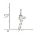 thumbnail image 2 of Auriga Fine Jewelry 925 Sterling Silver Rhodium-plated Letter T Initial Charm Pendant for Women (L- 19mm, W- 8mm), 2 of 6