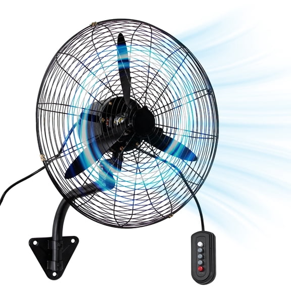 XYJBHB 20 Inch Wall Mount Oscillating Industrial Fan , 3-Speed 7200 CFM High Velocity Metal Wall Fan with 120 W Quiet Motor for Garage Warehouse Workshop