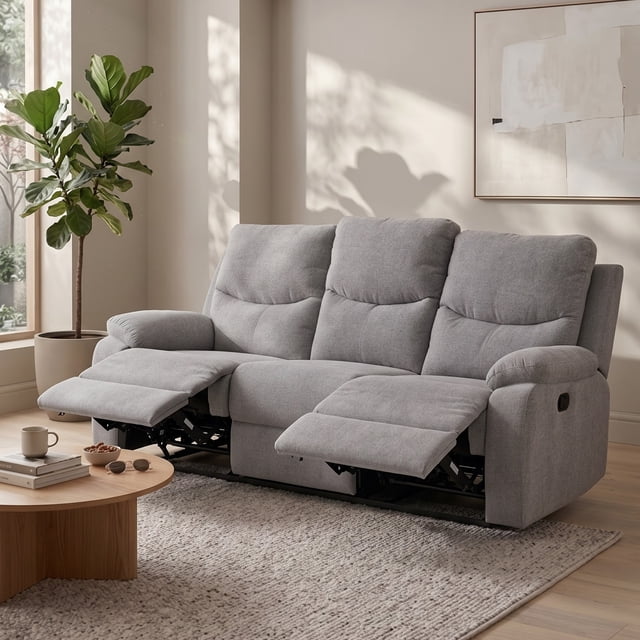 Sofá Reclinable Easy Living Monza Gris Claro
