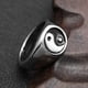 thumbnail image 1 of Anillo de Acero Inoxidable Fernando Unisex Blanco Y Negro Tamaño 7 - 13, 1 of 8