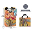 thumbnail image 2 of Yayeee Freestanding Laundry Hamper with Handle Collapsible Large Storage Basket for Clothes, Purple Abstract Floral, 2 of 7