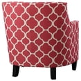 thumbnail image 4 of Bowery Hill Tissu Rembourré Trèfle Imprimé Accent Fauteuil en Rouge, 4 of 10