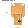 thumbnail image 5 of Tabla de Quesos Bluelander, Juego de Tablas y Cuchillos, Diseño Cuadrado, Bambú, 5 of 5