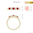 thumbnail image 5 of ANGARA Natural Half Eternity Five Stone Ruby and Diamond Wedding Band in 14K Yellow Gold for Women (Size-2.8mm) | July Birthstone, Birthday, Anniversary, Jewelry Gift for Women | Natural Ruby Ring, 5 of 10