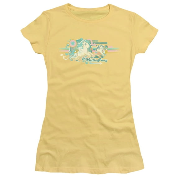 My Little Pony Retro Retro Stripes S/S Junior Women's T-Shirt Sheer Banana