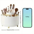 thumbnail image 3 of 1PC 360 °   Rotating Makeup Organizer Multi-Functional Plastic Cosmetic Storage with 5 Compartments Brush Holder for Desktop, 3 of 9