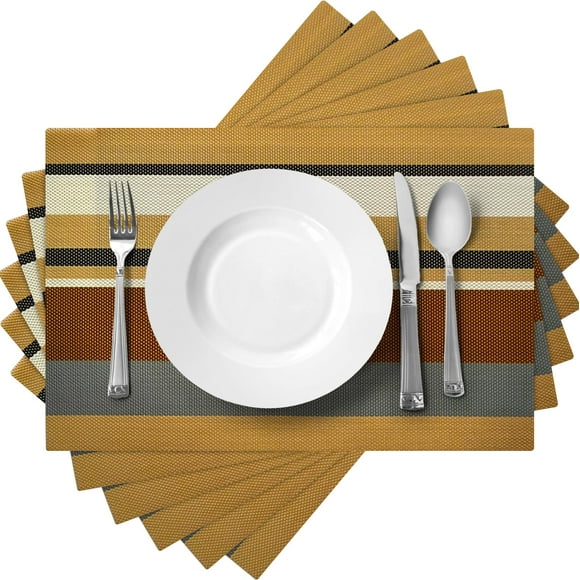 Canadian Linen Napperons 9 Pouces x 6,5 Pouces Résistants à la Chaleur Faciles à Nettoyer Antidérapants Imperméables Résistants aux Taches Napperon pour Table à Manger Ensemble de 6 Pcs, Multicolore