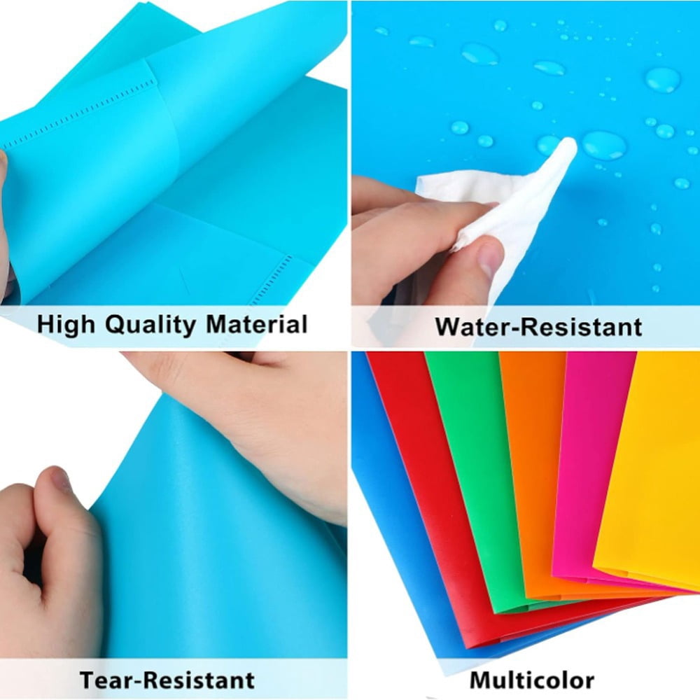Plastic Folders with Pockets and Prongs, 24 Pack, Letter Size, Flexible Plastic Folders with Prongs 6colors