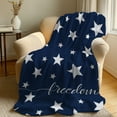 thumbnail image 6 of Independence Day Blanket 27.56x39.37in USA Flag Themed Polyester Lightweight Flannel Sofa Throw for Camping Travel Gift (C)​, 6 of 6