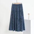 thumbnail image 2 of Levmjia Womens Midi Skirt Bohemian Printed Elastic Waist Pleated Flowy Skirt Soft Breathable Casual Bottoms For Beach Daily Dating Vacation Spring Summer Wear, 2 of 5