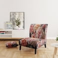 thumbnail image 2 of Designart "Carnations love expression II" Peach Floral Upholstered Accent Chair - Traditional Arm Chair For Living Room, 2 of 7