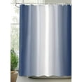 thumbnail image 3 of Navy Blue Ombre Waterproof Fabric Shower Curtain, Blue White Gradient Modern Abstract Art Shower Curtain for Bathroom Curtains Bathtubs Hotel Washable Shower Curtains with 12 Hooks Small 36x72in, 3 of 6