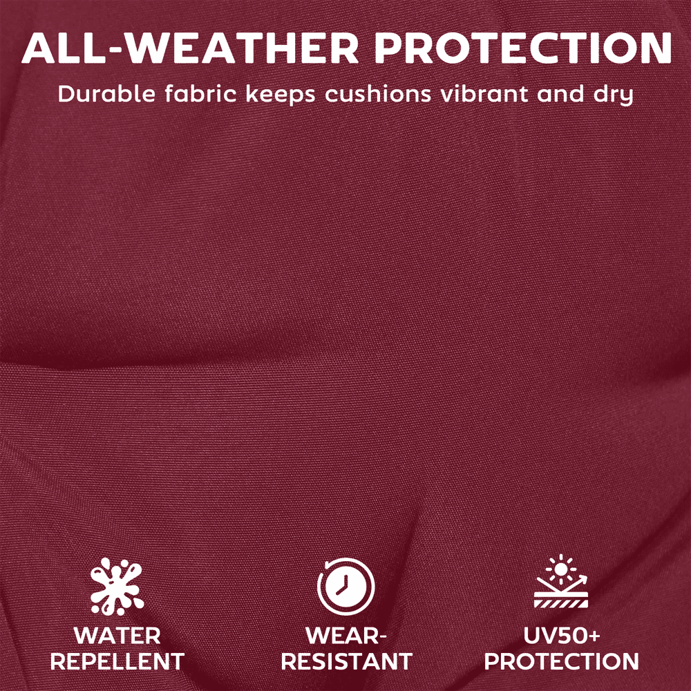 Chaise Lounge Cushion, 3.9" Thick Outdoor Lounge Chair Cushions with Ties for Patio, 21" x 72", Red
