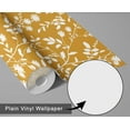 thumbnail image 6 of S4sassy Self-Stick Decorative Wallpaper, Botanical Flower Wall Paper, Textured Vinyl Waterproof Contact Paper, White on Mustard Yellow, 25"x360"inch Removable Walls Covering for Bedroom, Yellow, 6 of 9