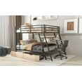 thumbnail image 6 of Harper & Bright Designs Full Size Metal Full Size Bunk Bed with Built-in Desk for Kids, Teens, Adults, Full Over Full Heavy Duty Metal Bunk Bed with Light and 2 Drawers, Safe Guardrails, 6 of 15
