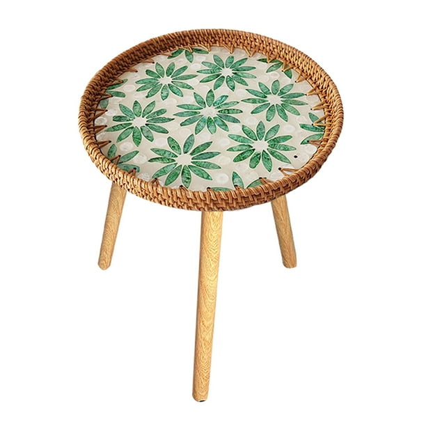 Mesa Auxiliar Redonda De Diseo Abierto Con Adorno Para Sala De Estar, Diseo De Girasol De 50 Cm