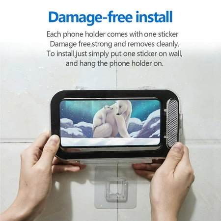 New Bathroom Phone Holder Waterproof Case Box Wall Mounted All