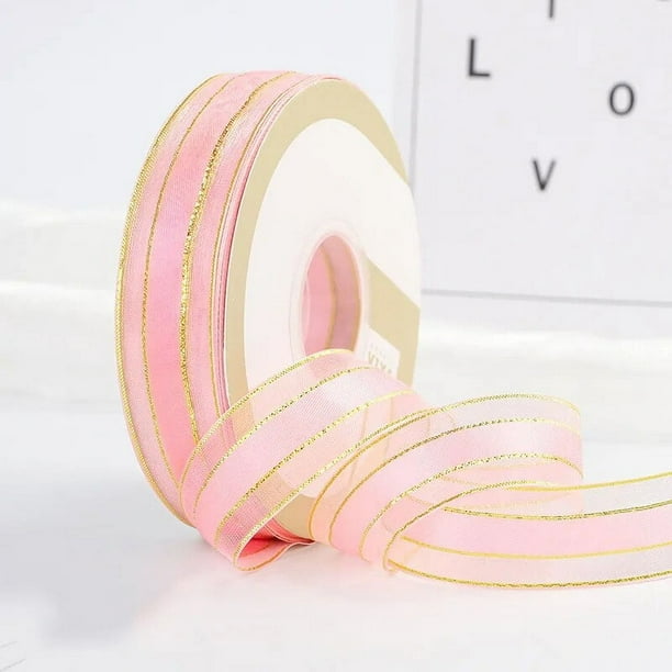 Cintas de Organza de Color de gasa para manualidades, 5 yardas, 25mm, embalaje de regalo de fiesta de boda de Navidad hecho a mano DIY