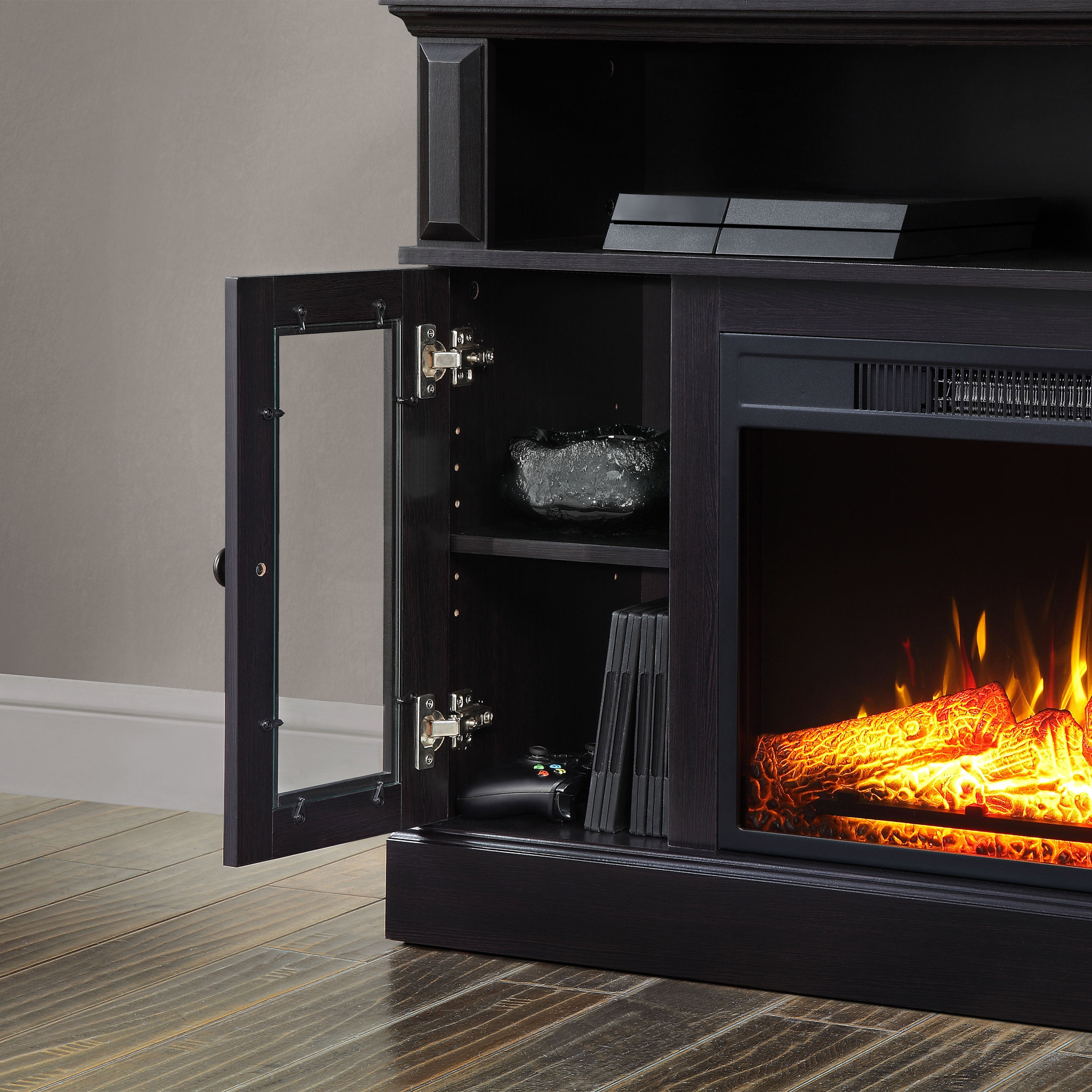 Whalen Barston Media Fireplace Console for TV's up to 55”, Espresso Finish - image 7 of 11