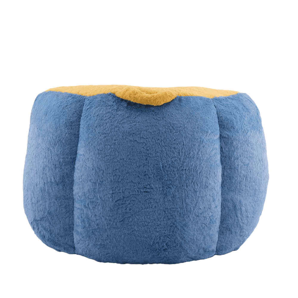 Tcbosik Bean Bag Chairs for Adults, Faux Fur Lounge Chair for Living Room, Bedroom, No Assembly Needed, Blue+White+Yellow