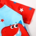 thumbnail image 4 of URMAGIC 1-7T Toddler Baby Boys Short Sleeve Dinosaur Shark Rashguard One-Piece Swimsuit with Hat, 4 of 5