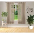 thumbnail image 2 of Gorgeous Home Linen Faux Silk Sheer Grommet Curtain Panels 108" x 63" Ruby Taupe., 2 of 5