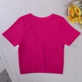 thumbnail image 5 of QUNYINEY Crop Tee Shirts for Women Pink Short Sleeve Summer Ribbed Shirt V Neck Casual Yoga Loose Fit Tops, 5 of 6