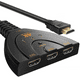 Commutateur HDMI, 3 Ports Commutateur 4K Commutateur 3x1 avec Câble Pigtail Prend en Charge Full HD 4K 1080P – image 1 sur 8