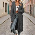 thumbnail image 6 of Otvok Ladies Open Front Maxi Knit Sweater Coat, Women Oversized Long Sleeve Diamond Cable Knit Loose Fit Cardigan Outerwear, 6 of 7