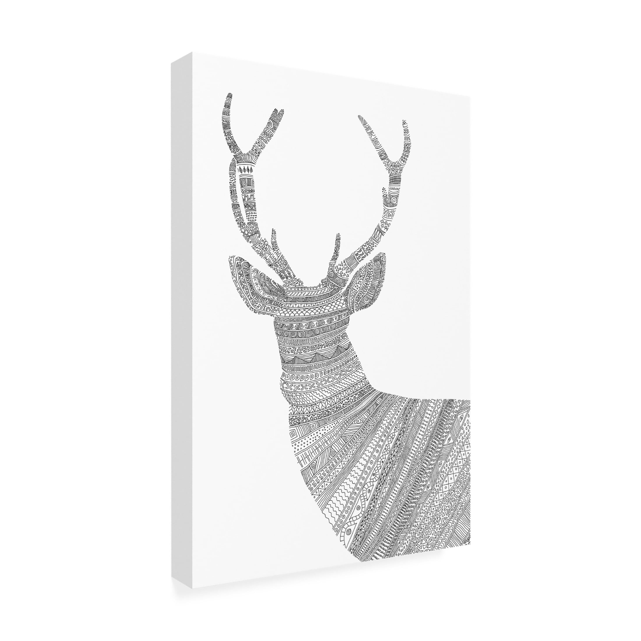 Trademark Fine Art Florent Bodart Stag White Canvas Wall Art
