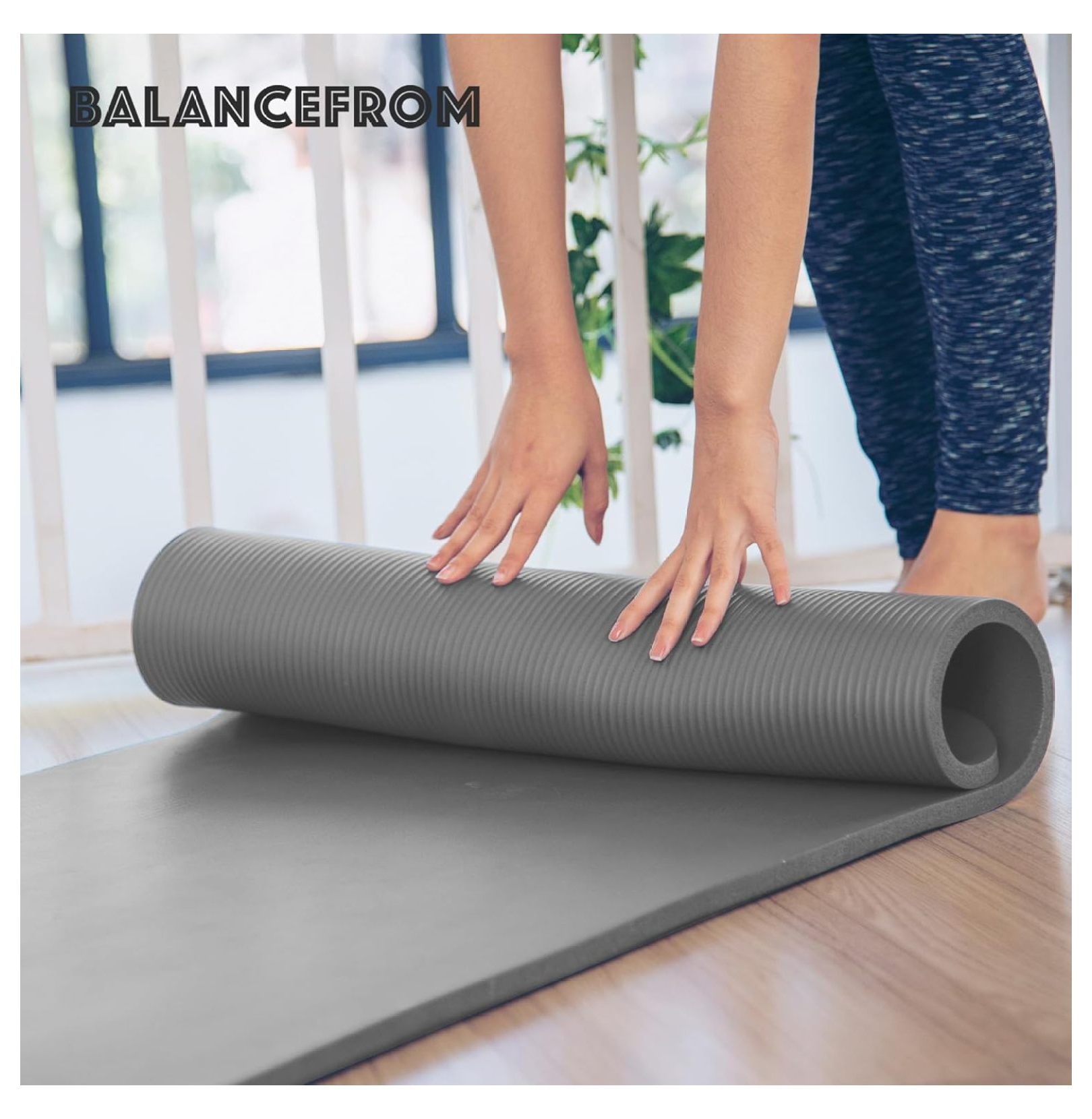 Yoga Mat 71x24 Inch Extra Thick - 1 Inch High-Density Foam Exercise Mat with Non-Slip Surface & Carrying Strap for Pilates, Home Workout - Multiple Colors