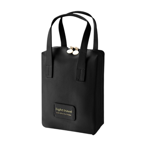 Organizador de maquillaje de viaje Pouch Pouch Bolsa de almacenamiento impermeable Gran capacidad con divisor Negro