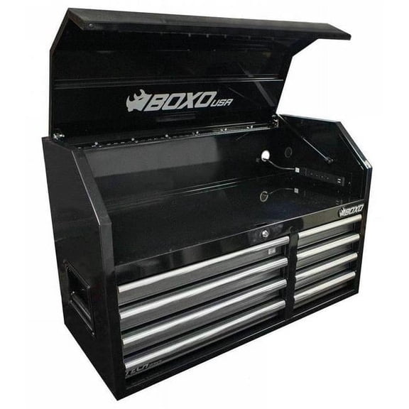 Boxo Tools BOXBC411081-BK 41 in. Tech Series 8-Drawer Top Chest Tool Box, Gloss Black