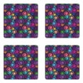 thumbnail image 1 of Modern Coaster Set of 4, Colorful Geometric Spiraling Circles Round Marine Digital Shells Creative Modern, Square Hardboard Gloss Coasters, Standard Size, Multicolor, by Ambesonne, 1 of 2
