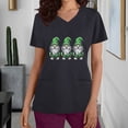 thumbnail image 2 of BiZtdJrK Women's St. Patrick's Day Scrub Tops Trendy Shamrocks Printed V Neck Short Sleeve Tshirts Casual Nursing Uniform Scrubs Shirts with Pockets Black XL Prime Day Sales Today 2025, 2 of 7