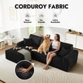 thumbnail image 6 of Aukfa 109" Modular Cloud Sectional Sofa with L-Shape Chaise, Corduroy Upholstered Deep Seat Couch, Left Facing Chaise, No Assembly Boneless Sofa for Living Room/Bedroom/Apartment, Black, 6 of 8