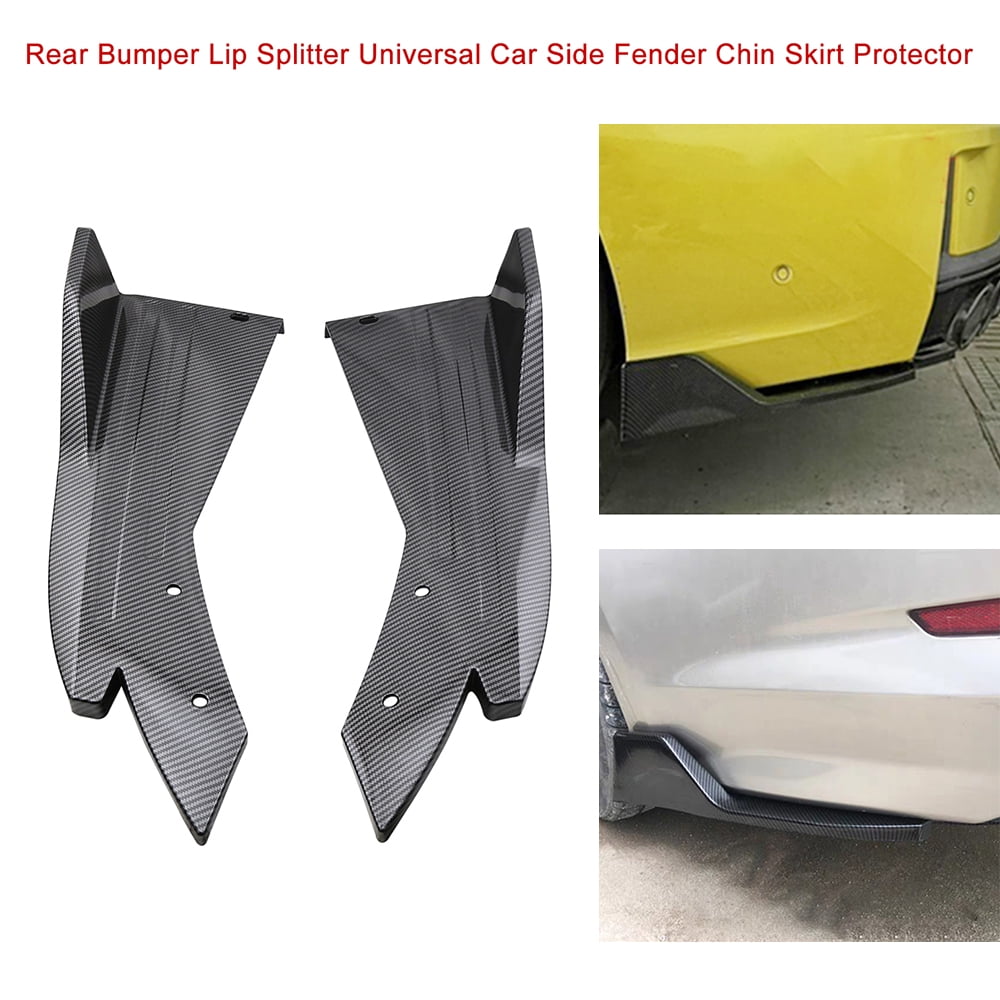 1 Pair Carbon Fiber Car Body Side Skirt Diffuser Winglet Bumper Spoiler Rear Lip 