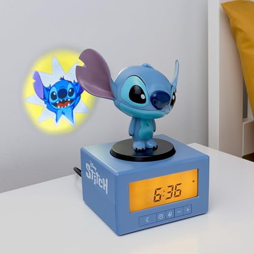 Stitch Sleep Training Alarm Clock – Officially Licensed Disney Kids Projection Bedroom Night Light | Paladone