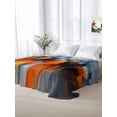 thumbnail image 5 of Blue Burnt Orange Twim Size Flat Sheet, Wrinkleproof & Fadeproof Cooling Flat Bed Sheet Only, Modern Oil Painting Geometric Abstract Breathable Soft Bedding Top Sheets 66 x 96 Inches, 5 of 8