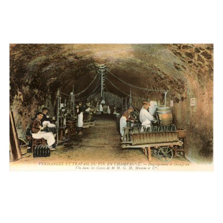 Wine Workers in French Cave Print Wall Art