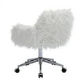 thumbnail image 6 of Modern Stylish Fluffy Chair with Gold Plating Base, Swivel Cute Furry Chair with Golden Chrome Castors, Faux Fur Adjustable Height Makeup Vanity Chairs for Girls Home Office Bedroom,Three Colors, 6 of 10