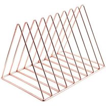 Zhuge File Folder Racks and Magazine Holder,9 Section Metal Newspaper Holder Magazine File Storage for Office Home Decoration,Rose Gold